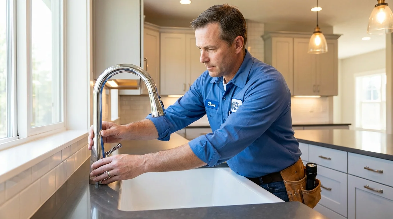 Kitchen faucet installation by Johns Plumbing LLC in Westport